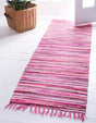 Pink 3' x 10' Chindi Cotton Runner Rug