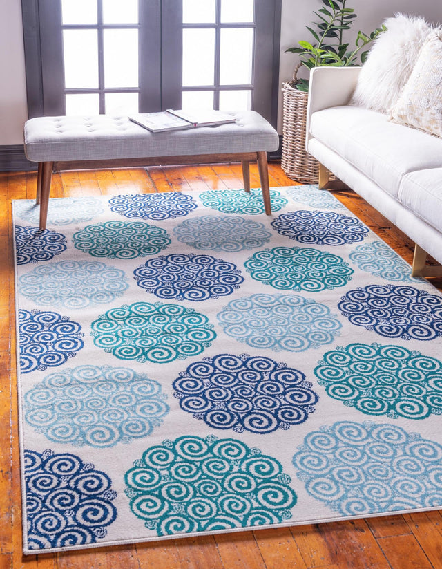 Turquoise 1' 8 x 1' 8 Open Hearts Sample Area Rug 100% Polypropylene Colorful Vivid Modern Abstract Carpet for Interior Home Decor for Sale at Rug Engine