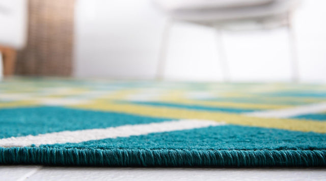 Green 2' x 6' 1 Open Hearts Runner Area Rug 100% Polypropylene Colorful Vivid Modern Abstract Carpet for Interior Home Decor for Sale at Rug Engine