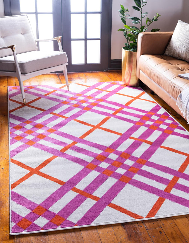 White 4' 1 x 6' 1 Open Hearts Rectangle Area Rug 100% Polypropylene Colorful Vivid Modern Abstract Carpet for Interior Home Decor for Sale at Rug Engine