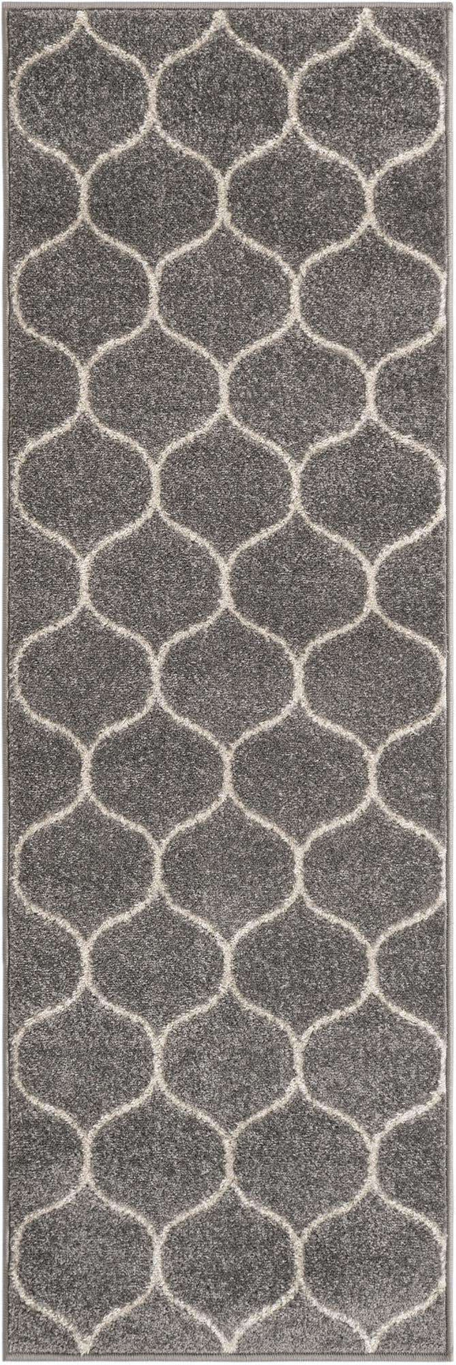 Light Gray 2' x 6' 1 Trellis Frieze Runner Area Rug Geometric Modern Unique Stain Resistant Easy Clean Carpet for Living, Dining, Bedrooms, Office for Sale at Rug Engine