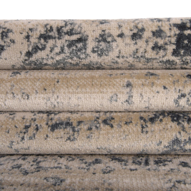 Dark Blue 5' 3 x 5' 3 Chateau Round Area Rug 85% Polypropylene & 15% Chenille With Cotton Backing Traditional Vintage Distressed Carpet for Classical Interior Design Decorating for Sale at Rug Engine