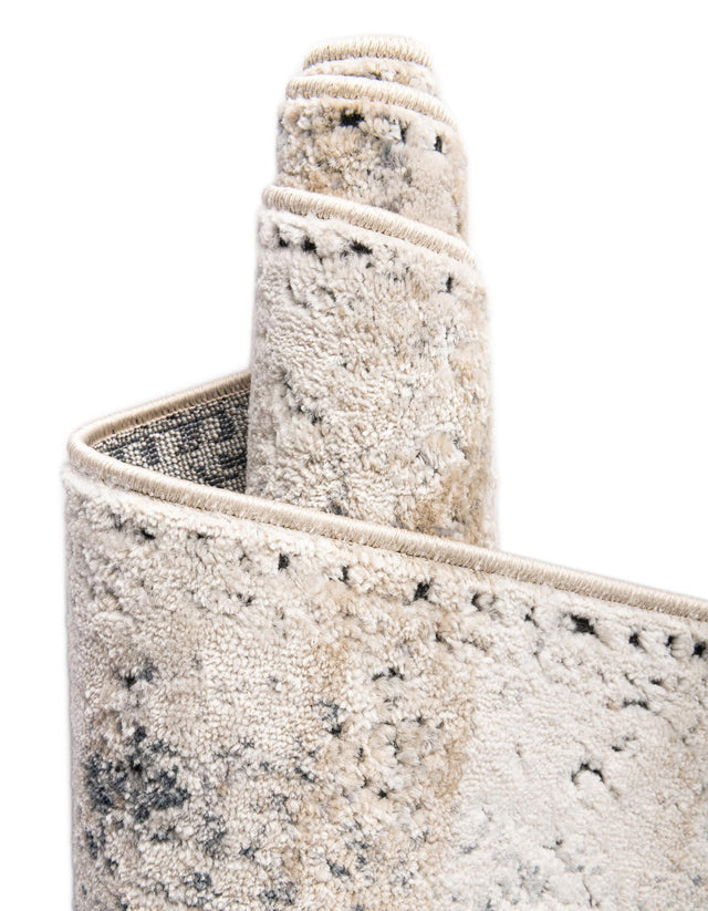 Dark Blue 5' 3 x 5' 3 Chateau Round Area Rug 85% Polypropylene & 15% Chenille With Cotton Backing Traditional Vintage Distressed Carpet for Classical Interior Design Decorating for Sale at Rug Engine