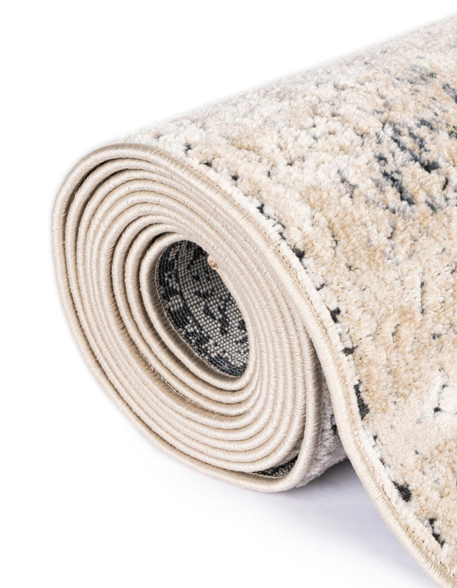 Dark Blue 5' 3 x 5' 3 Chateau Round Area Rug 85% Polypropylene & 15% Chenille With Cotton Backing Traditional Vintage Distressed Carpet for Classical Interior Design Decorating for Sale at Rug Engine