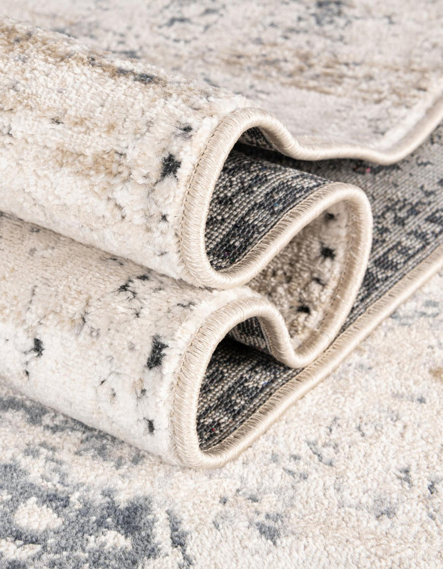 Dark Blue 5' 3 x 5' 3 Chateau Round Area Rug 85% Polypropylene & 15% Chenille With Cotton Backing Traditional Vintage Distressed Carpet for Classical Interior Design Decorating for Sale at Rug Engine