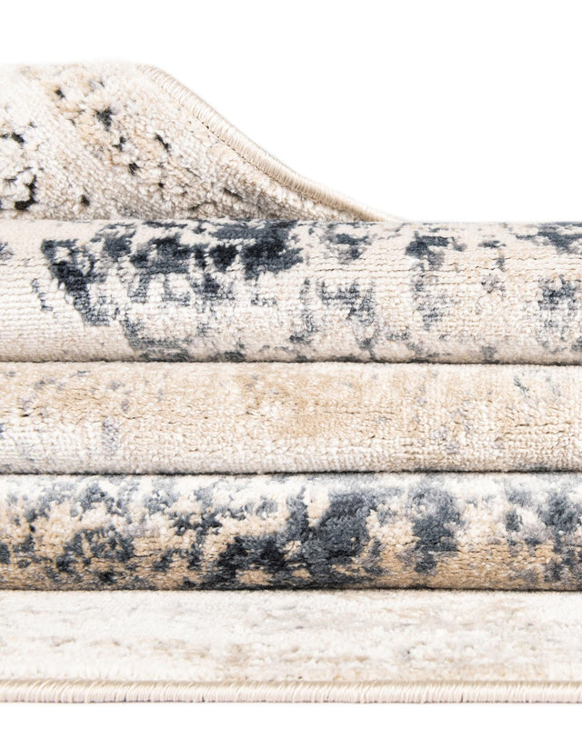 Dark Blue 5' 3 x 5' 3 Chateau Round Area Rug 85% Polypropylene & 15% Chenille With Cotton Backing Traditional Vintage Distressed Carpet for Classical Interior Design Decorating for Sale at Rug Engine