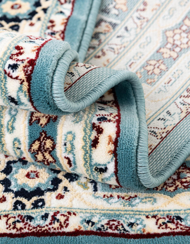 Blue 5' 3 x 5' 3 Narenj Round Area Rug 85% Polypropylene & 15% Polyester Traditional Classic Carpet for Living, Dining, Bedrooms, Office for Sale at Rug Engine