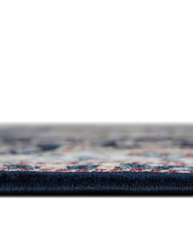 Navy Blue 5' 1 x 5' 1 Narenj Round Area Rug 85% Polypropylene & 15% Polyester Traditional Classic Carpet for Living, Dining, Bedrooms, Office for Sale at Rug Engine