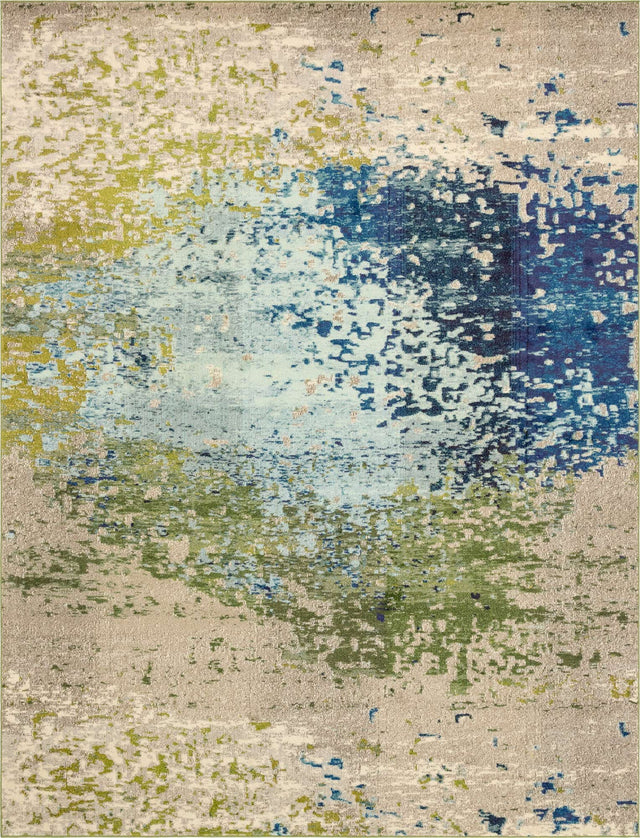 Blue 10' x 13' 1 Estrella Rectangle Area Rug 100% Polypropylene Non-Shedding Stain Resistant Carpet Colorful Modern Abstract Design Easy Clean for Home Decor for Sale at Rug Engine