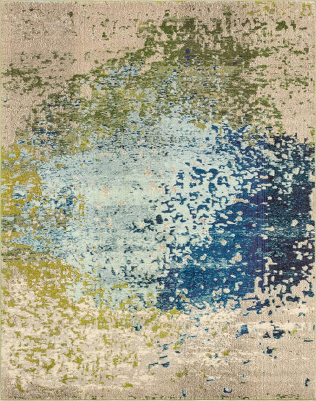 Blue 8' x 10' Estrella Rectangle Area Rug 100% Polypropylene Non-Shedding Stain Resistant Carpet Colorful Modern Abstract Design Easy Clean for Home Decor for Sale at Rug Engine