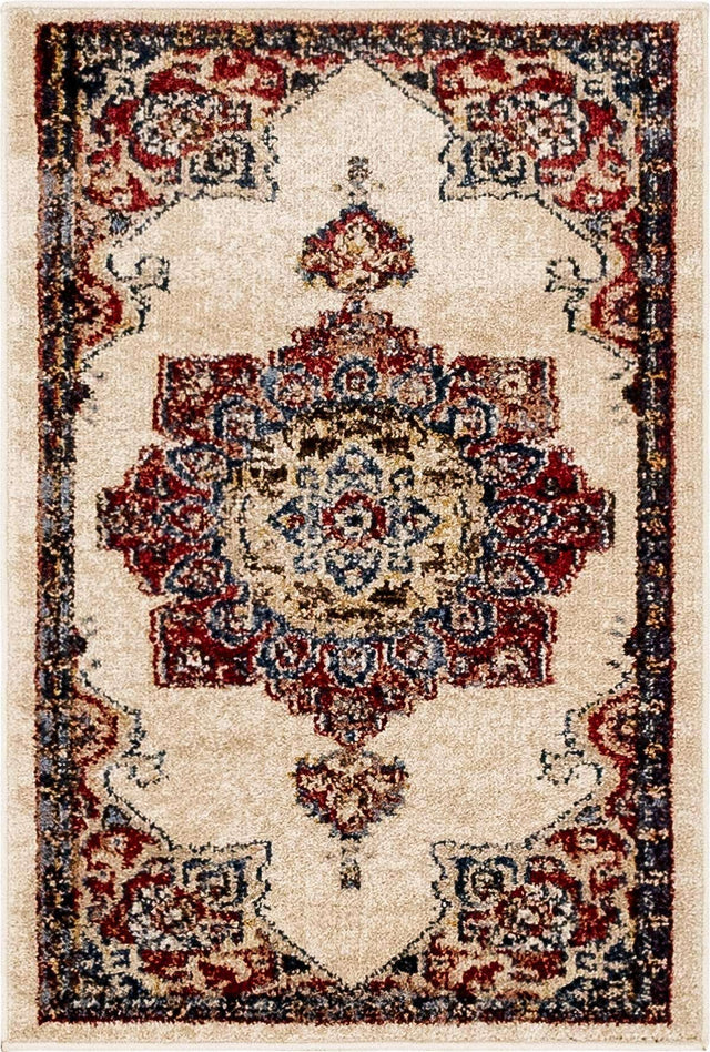 Cream 2' 2 x 3' 1 Utopia Rectangle Area Rug Traditional Vintage Persian Inspired Vivid Color Durable Carpet for Unique Interiors for Sale at Rug Engine