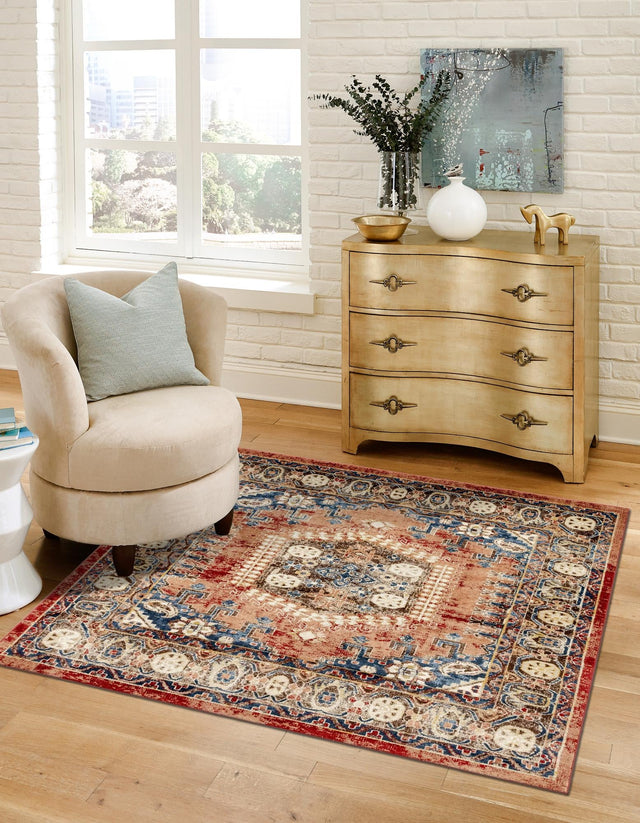 Terracotta 6' 1 x 6' 1 Utopia Square Area Rug Traditional Vintage Persian Inspired Vivid Color Durable Carpet for Unique Interiors for Sale at Rug Engine