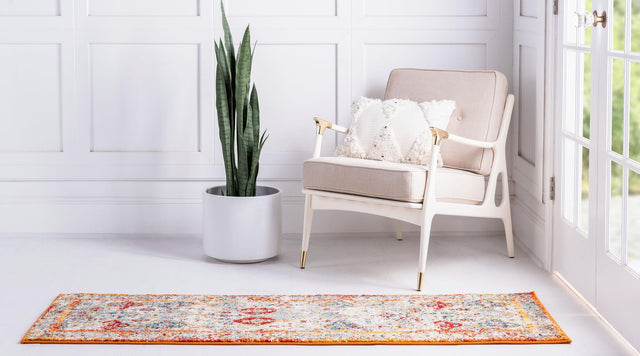 Multicolor 2' x 6' 1 Rosso Runner Area Rug Vintage Distressed Faded Traditional Design Carpet for Unique Home Interior Design for Sale at Rug Engine
