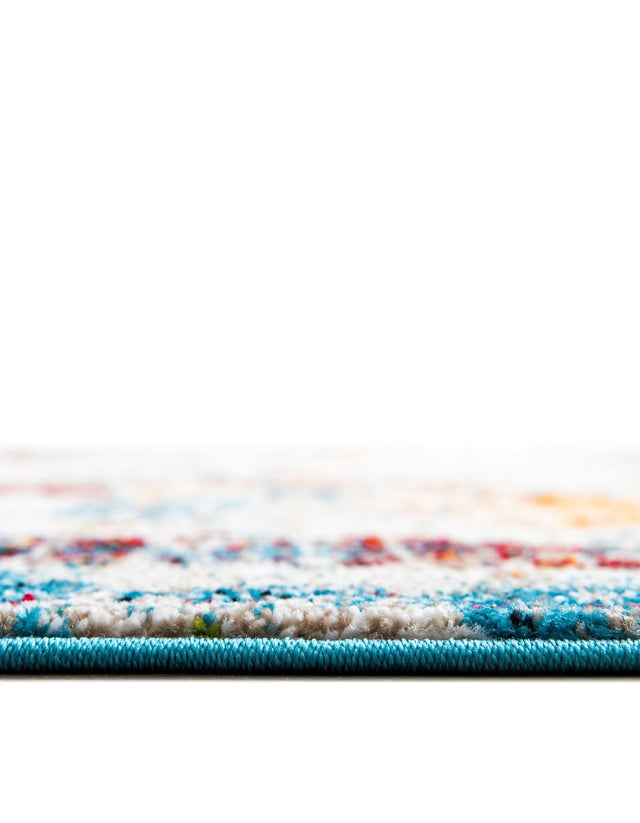 Multicolor 4' 1 x 4' 1 Rosso Round Area Rug Vintage Distressed Faded Traditional Design Carpet for Unique Home Interior Design for Sale at Rug Engine