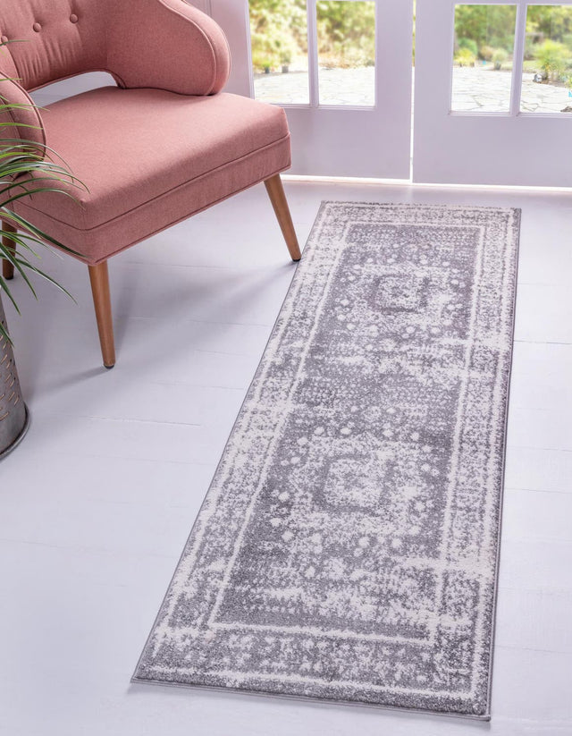 Gray 2' x 6' 1 Rosso Runner Area Rug Vintage Distressed Faded Traditional Design Carpet for Unique Home Interior Design for Sale at Rug Engine