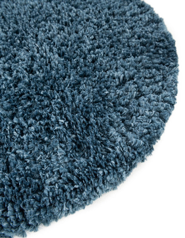Marine Blue 2' x 2' Davos Shag Round Area Rug Thick Soft Touch Fluffy & Plush Shaggy Pile 100% Polypropylene Carpet for Living Dining Bedrooms Office for Sale at Rug Engine