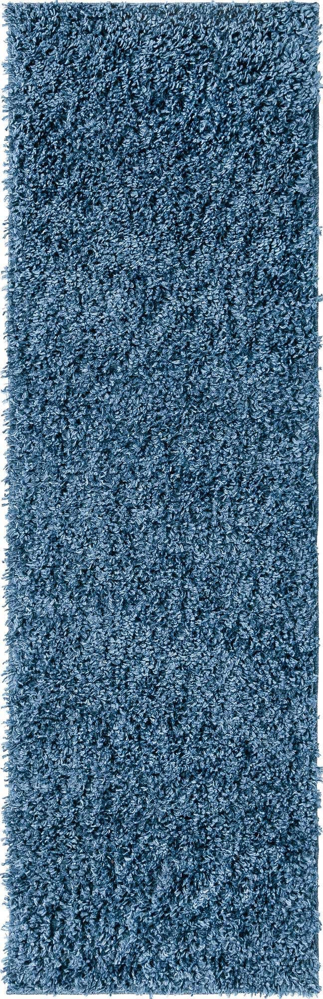 Marine Blue 2' x 7' 1 Davos Shag Runner Area Rug Thick Soft Touch Fluffy & Plush Shaggy Pile 100% Polypropylene Carpet for Living Dining Bedrooms Office for Sale at Rug Engine