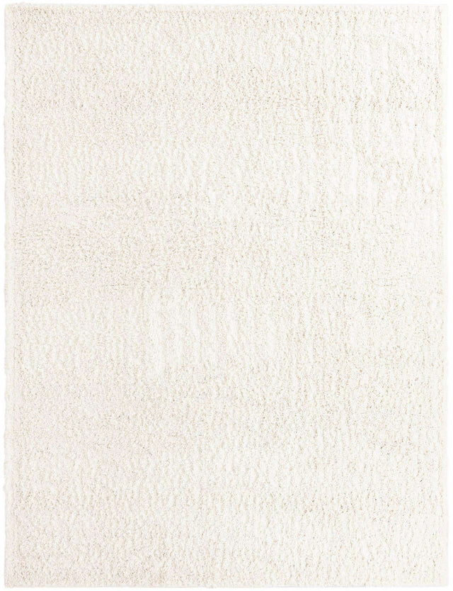 White 10' x 13' 1 Davos Shag Rectangle Area Rug Thick Soft Touch Fluffy & Plush Shaggy Pile 100% Polypropylene Carpet for Living Dining Bedrooms Office for Sale at Rug Engine