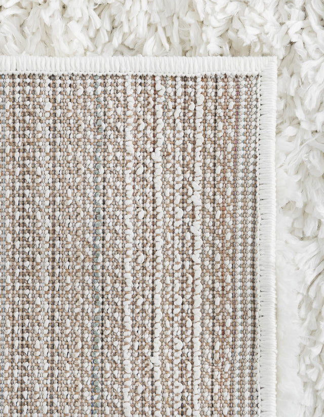 White 4' 1 x 6' 1 Davos Shag Rectangle Area Rug Thick Soft Touch Fluffy & Plush Shaggy Pile 100% Polypropylene Carpet for Living Dining Bedrooms Office for Sale at Rug Engine