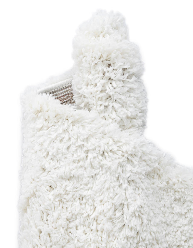 White 6' 1 x 6' 1 Davos Shag Round Area Rug Thick Soft Touch Fluffy & Plush Shaggy Pile 100% Polypropylene Carpet for Living Dining Bedrooms Office for Sale at Rug Engine