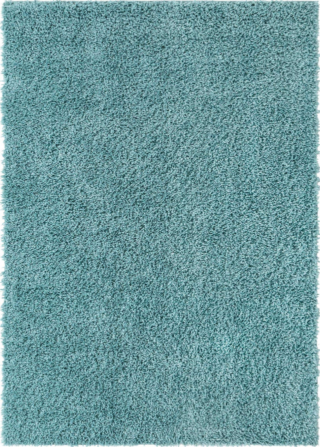 Aqua 7' 10 x 11' Davos Shag Rectangle Area Rug Thick Soft Touch Fluffy & Plush Shaggy Pile 100% Polypropylene Carpet for Living Dining Bedrooms Office for Sale at Rug Engine