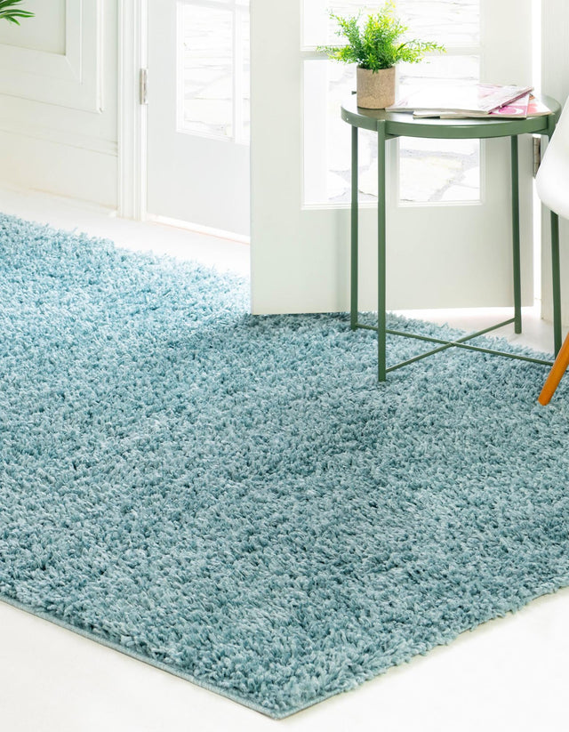 Aqua 5' 3 x 8' Davos Shag Rectangle Area Rug Thick Soft Touch Fluffy & Plush Shaggy Pile 100% Polypropylene Carpet for Living Dining Bedrooms Office for Sale at Rug Engine