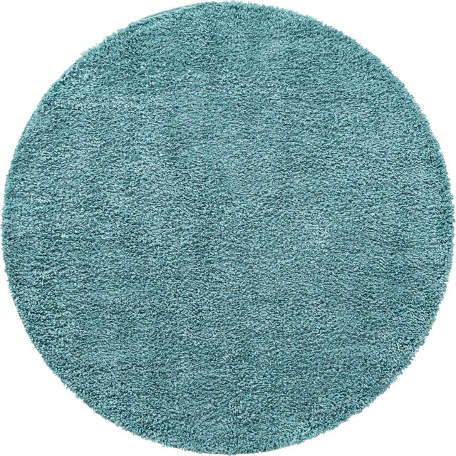 Aqua 6' 7 x 6' 7 Davos Shag Round Area Rug Thick Soft Touch Fluffy & Plush Shaggy Pile 100% Polypropylene Carpet for Living Dining Bedrooms Office for Sale at Rug Engine