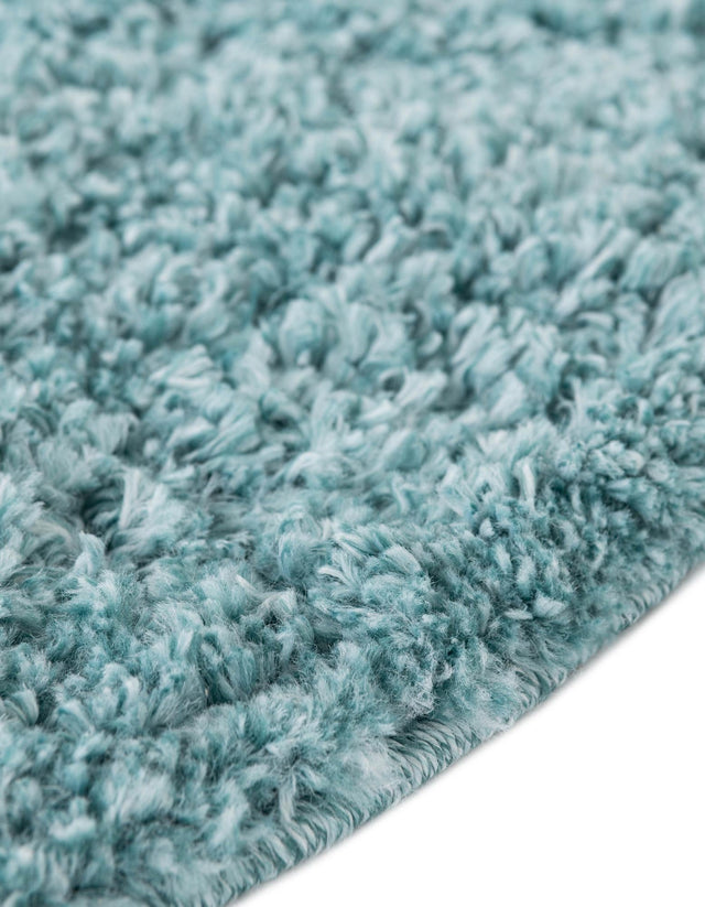 Aqua 5' 3 x 5' 3 Davos Shag Round Area Rug Thick Soft Touch Fluffy & Plush Shaggy Pile 100% Polypropylene Carpet for Living Dining Bedrooms Office for Sale at Rug Engine