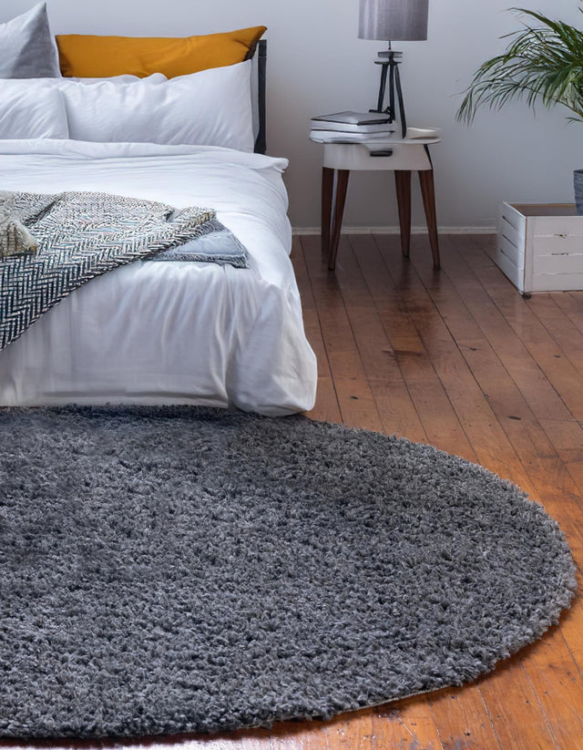Peppercorn 7' 1 x 7' 1 Davos Shag Round Area Rug Thick Soft Touch Fluffy & Plush Shaggy Pile 100% Polypropylene Carpet for Living Dining Bedrooms Office for Sale at Rug Engine