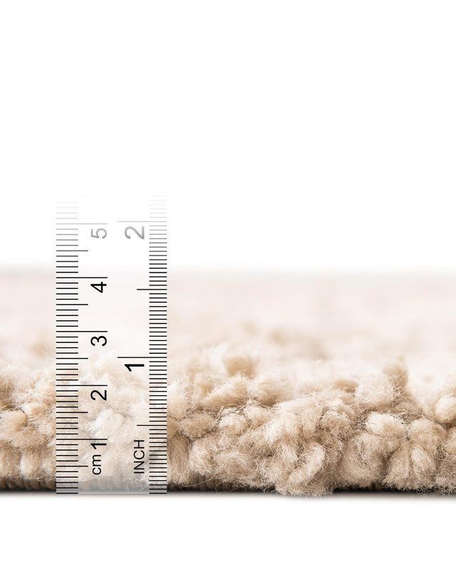 Linen 5' 3 x 5' 3 Davos Shag Round Area Rug Thick Soft Touch Fluffy & Plush Shaggy Pile 100% Polypropylene Carpet for Living Dining Bedrooms Office for Sale at Rug Engine