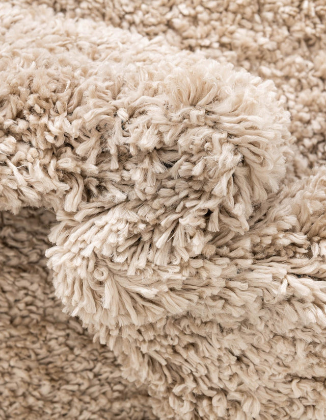 Linen 7' 1 x 7' 1 Davos Shag Round Area Rug Thick Soft Touch Fluffy & Plush Shaggy Pile 100% Polypropylene Carpet for Living Dining Bedrooms Office for Sale at Rug Engine