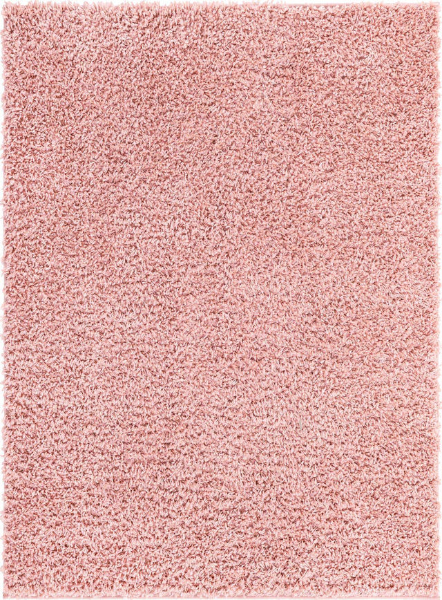 Dusty Rose 9' x 12' Davos Shag Rectangle Area Rug Thick Soft Touch Fluffy & Plush Shaggy Pile 100% Polypropylene Carpet for Living Dining Bedrooms Office for Sale at Rug Engine
