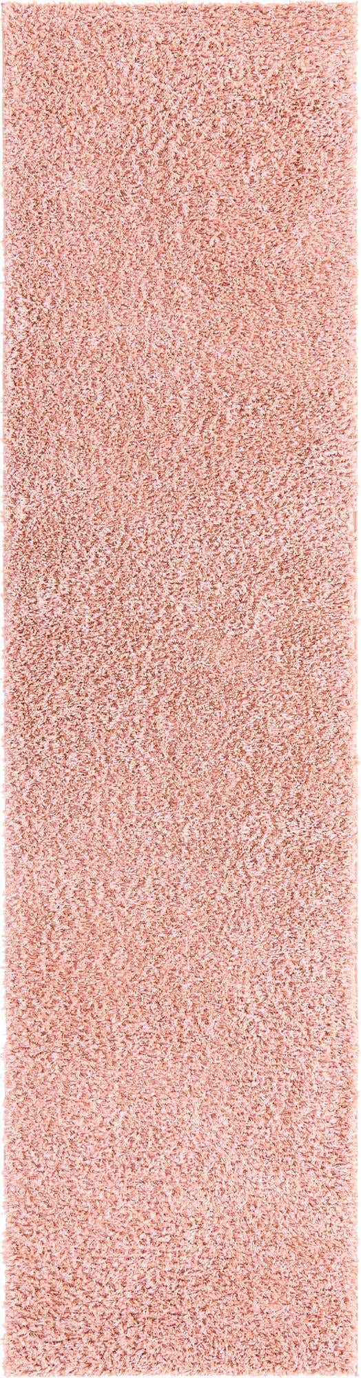 Dusty Rose 2' 7 x 10' Davos Shag Runner Area Rug Thick Soft Touch Fluffy & Plush Shaggy Pile 100% Polypropylene Carpet for Living Dining Bedrooms Office for Sale at Rug Engine