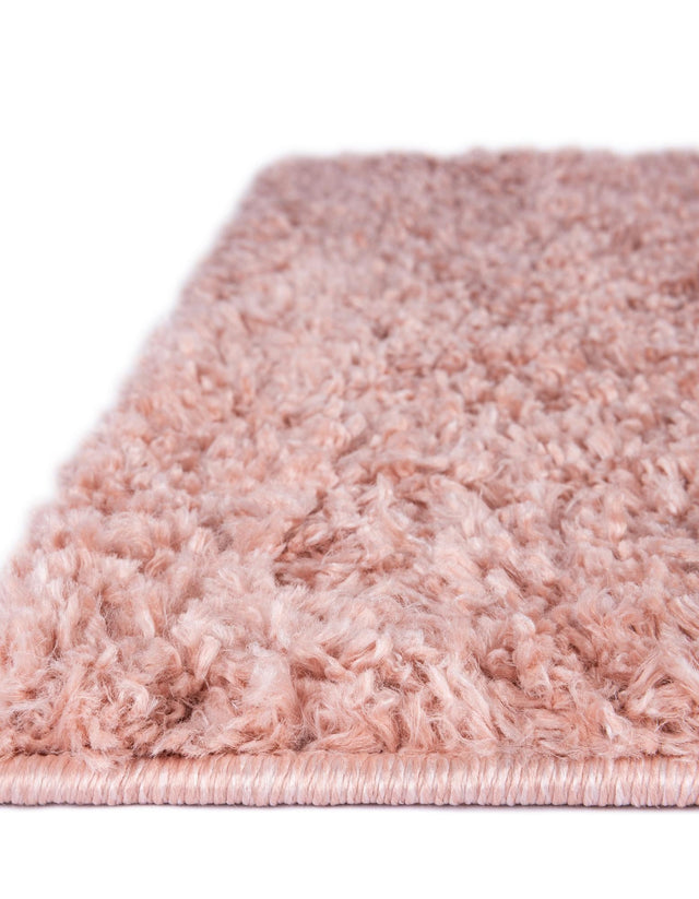 Dusty Rose 2' 7 x 13' 1 Davos Shag Runner Area Rug Thick Soft Touch Fluffy & Plush Shaggy Pile 100% Polypropylene Carpet for Living Dining Bedrooms Office for Sale at Rug Engine