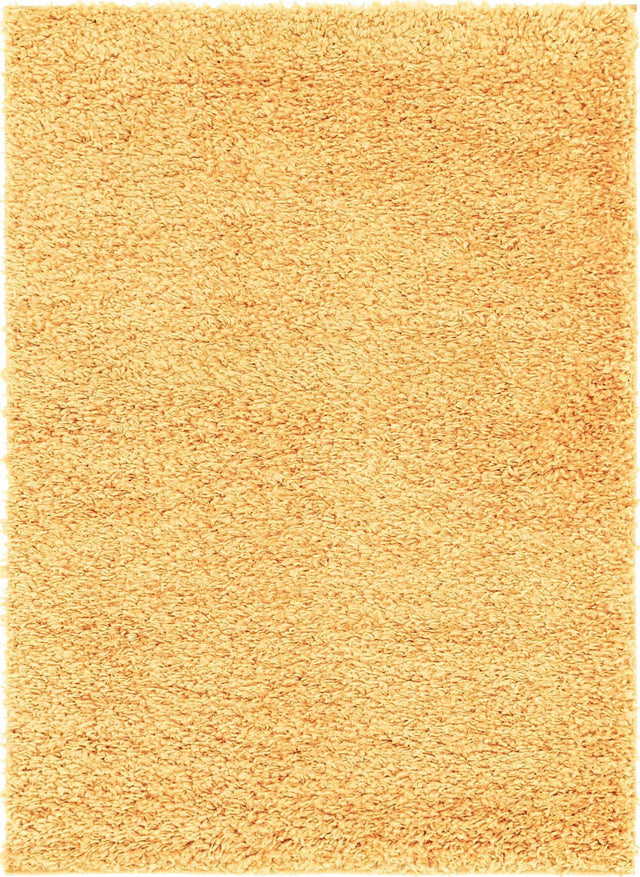 Sun Yellow 7' 10 x 11' Davos Shag Rectangle Area Rug Thick Soft Touch Fluffy & Plush Shaggy Pile 100% Polypropylene Carpet for Living Dining Bedrooms Office for Sale at Rug Engine