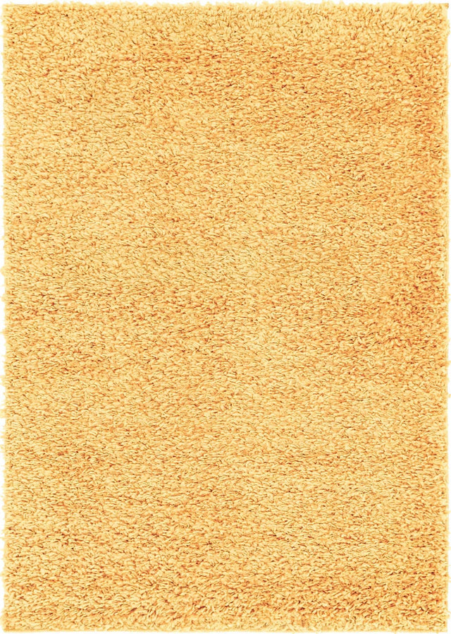 Sun Yellow 7' 1 x 10' Davos Shag Rectangle Area Rug Thick Soft Touch Fluffy & Plush Shaggy Pile 100% Polypropylene Carpet for Living Dining Bedrooms Office for Sale at Rug Engine