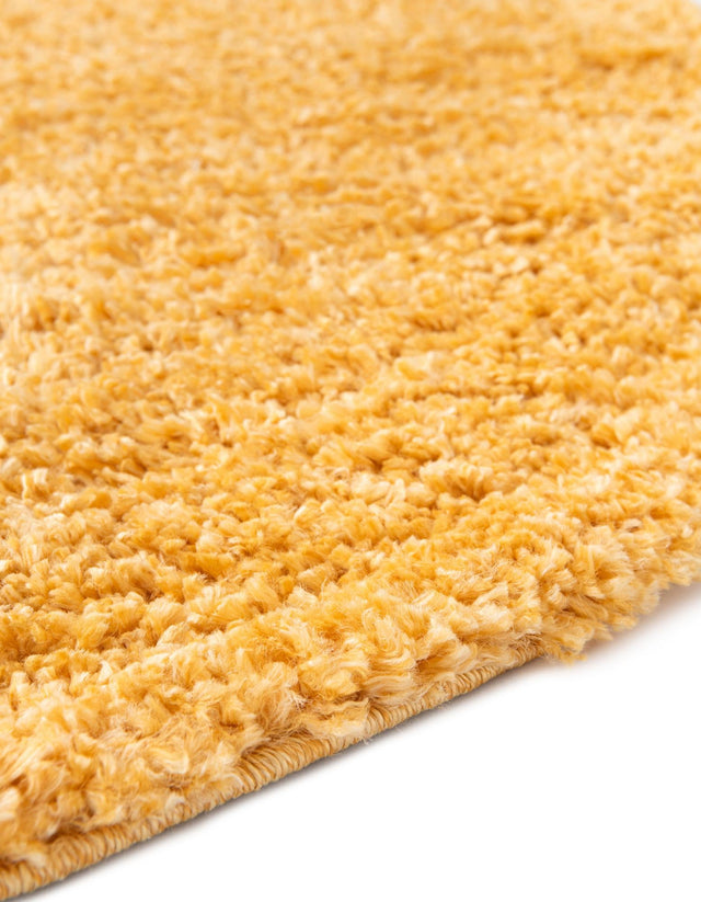 Sun Yellow 2' x 2' Davos Shag Round Area Rug Thick Soft Touch Fluffy & Plush Shaggy Pile 100% Polypropylene Carpet for Living Dining Bedrooms Office for Sale at Rug Engine