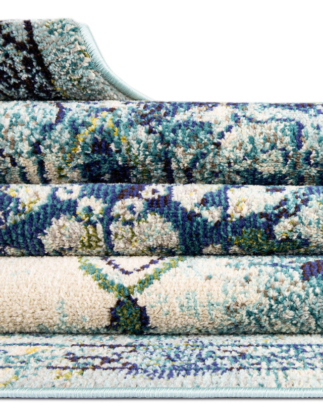 Blue 4' 1 x 6' 1 Medici Rectangle Area Rug 100% Polypropylene Traditional Vintage Classic Carpet for Home Interior Design Decor for Sale at Rug Engine