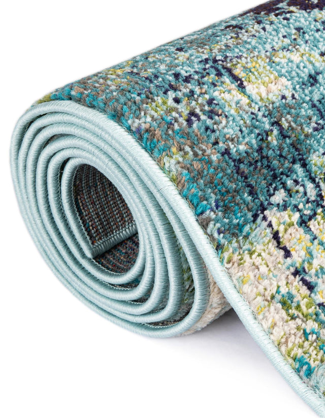 Blue 6' x 6' Medici Round Area Rug 100% Polypropylene Traditional Vintage Classic Carpet for Home Interior Design Decor for Sale at Rug Engine