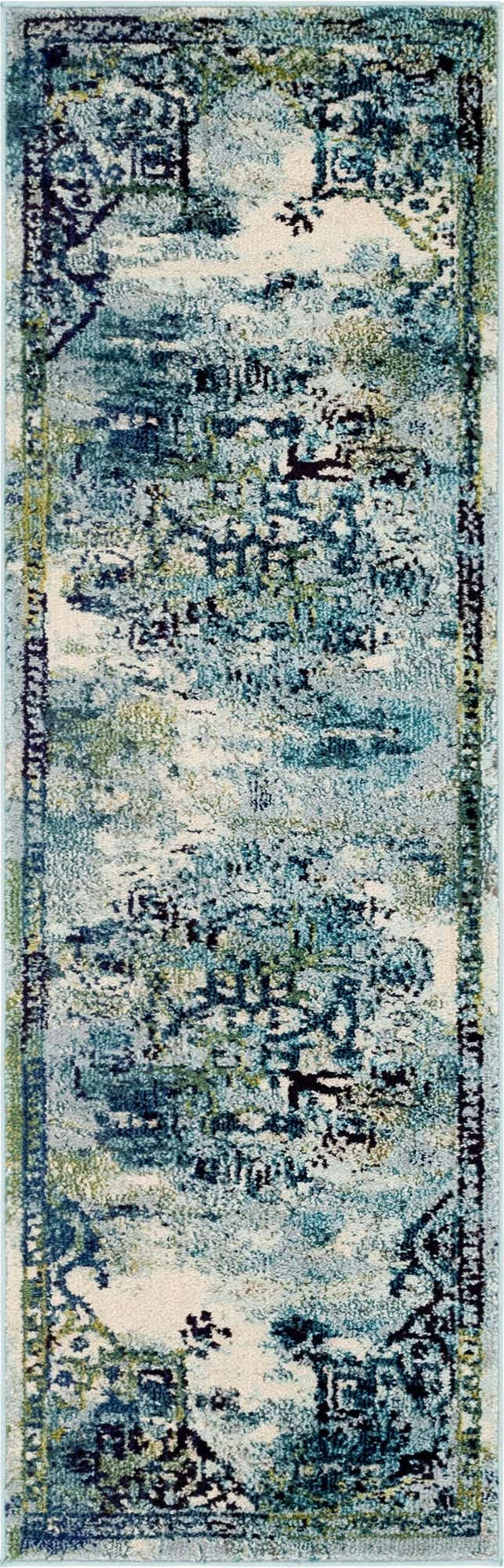 Blue 2' 2 x 6' 9 Medici Runner Area Rug 100% Polypropylene Traditional Vintage Classic Carpet for Home Interior Design Decor for Sale at Rug Engine