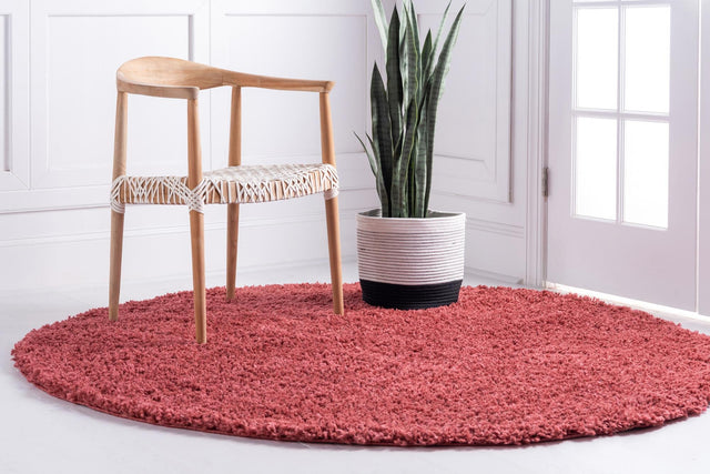 Poppy 6' 1 x 6' 1 Davos Shag Round Area Rug Thick Soft Touch Fluffy & Plush Shaggy Pile 100% Polypropylene Carpet for Living Dining Bedrooms Office for Sale at Rug Engine