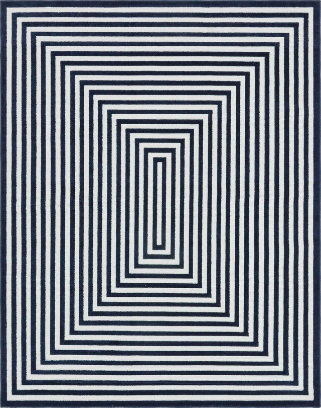 Navy Blue 8' x 10' Sabrina Soto Outdoor Rectangle Area Rug Weather Resistant for Patio, Deck, Terrace, Balcony, Porch Durable Carpet for Exterior Home Design for Sale at Rug Engine