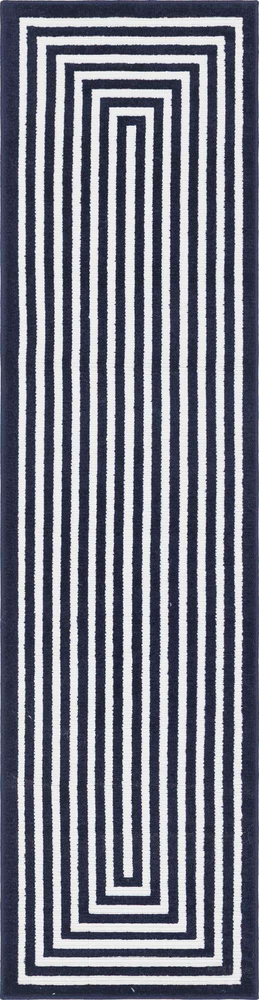 Navy Blue 2' x 8' Sabrina Soto Outdoor Runner Area Rug Weather Resistant for Patio, Deck, Terrace, Balcony, Porch Durable Carpet for Exterior Home Design for Sale at Rug Engine