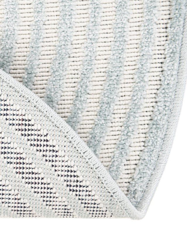Light Blue 3' 1 x 3' 1 Sabrina Soto Outdoor Round Area Rug Weather Resistant for Patio, Deck, Terrace, Balcony, Porch Durable Carpet for Exterior Home Design for Sale at Rug Engine