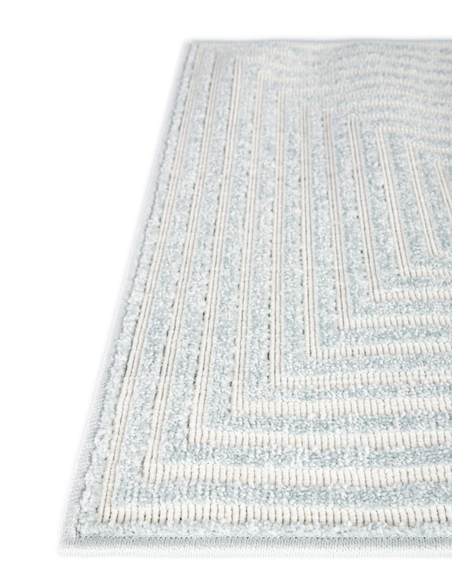 Light Blue 2' 7 x 12' Sabrina Soto Outdoor Runner Area Rug Weather Resistant for Patio, Deck, Terrace, Balcony, Porch Durable Carpet for Exterior Home Design for Sale at Rug Engine