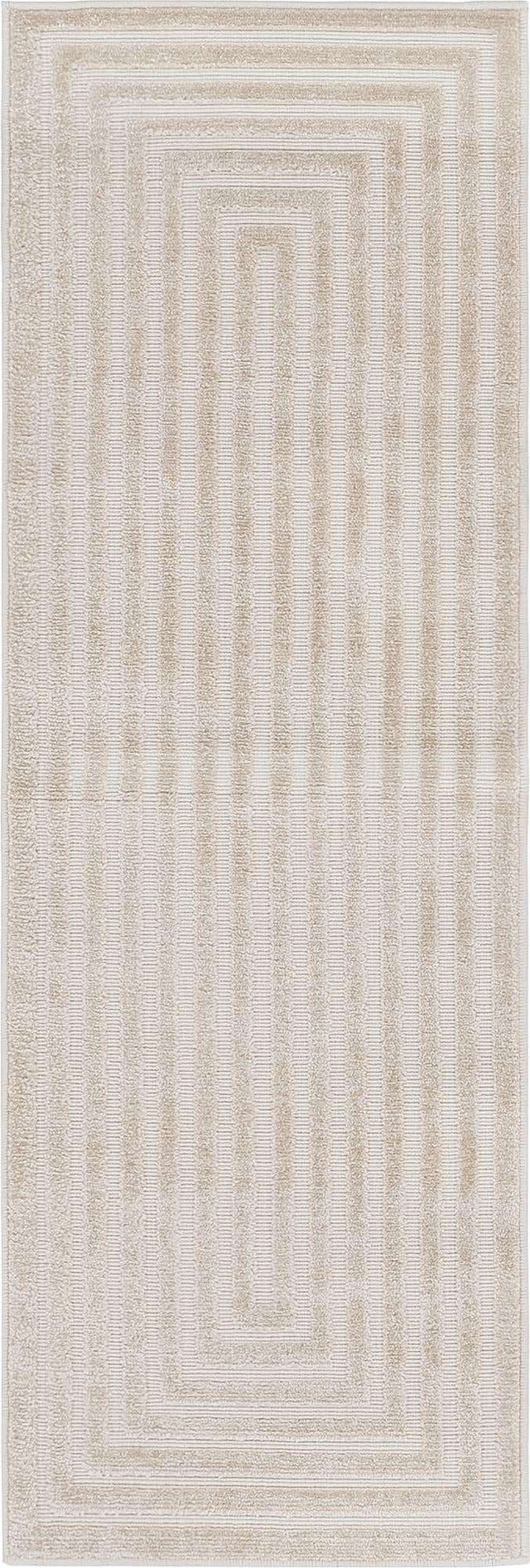 Beige 2' x 6' 1 Sabrina Soto Outdoor Runner Area Rug Weather Resistant for Patio, Deck, Terrace, Balcony, Porch Durable Carpet for Exterior Home Design for Sale at Rug Engine
