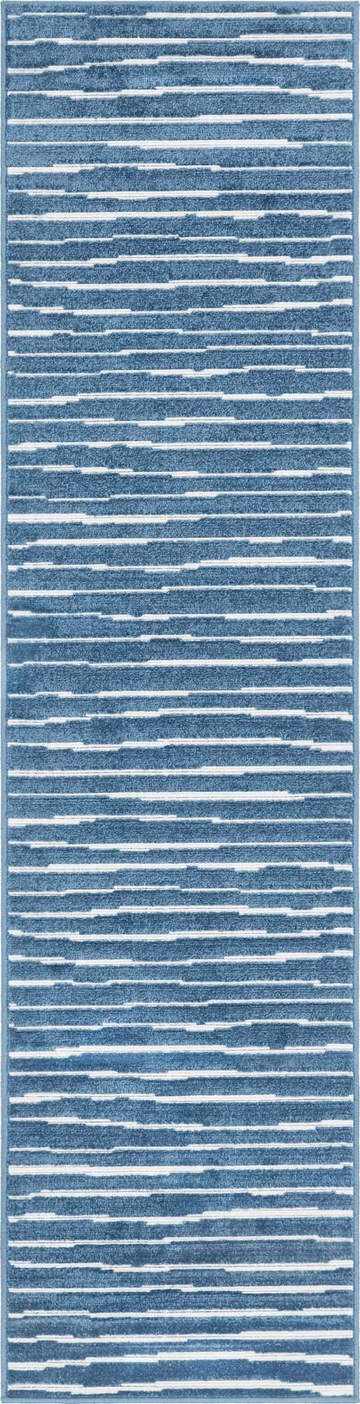 Blue 2' x 8' Sabrina Soto Outdoor Runner Area Rug Weather Resistant for Patio, Deck, Terrace, Balcony, Porch Durable Carpet for Exterior Home Design for Sale at Rug Engine