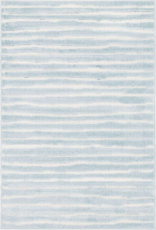Light Blue 4' 1 x 6' 1 Sabrina Soto Outdoor Rectangle Area Rug Weather Resistant for Patio, Deck, Terrace, Balcony, Porch Durable Carpet for Exterior Home Design for Sale at Rug Engine