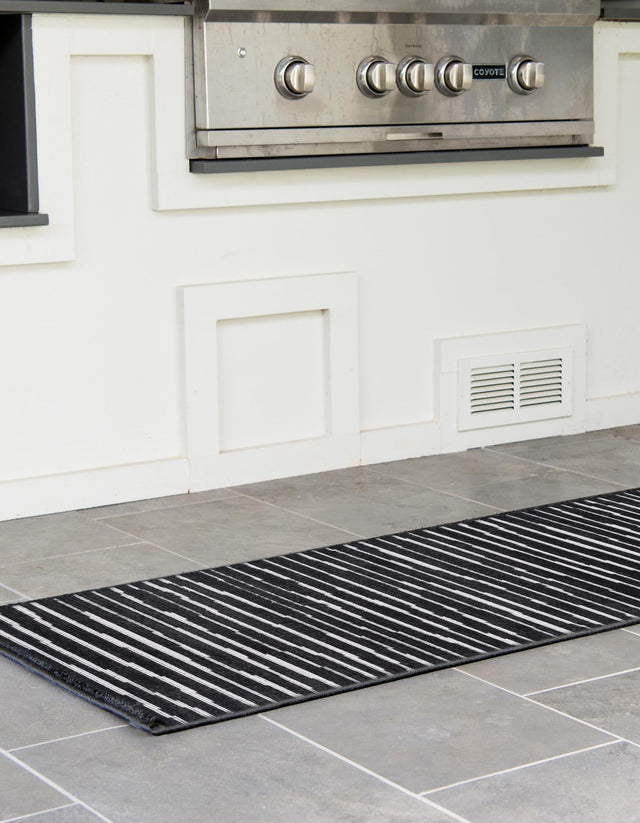 Dark Gray 2' x 6' 1 Sabrina Soto Outdoor Runner Area Rug Weather Resistant for Patio, Deck, Terrace, Balcony, Porch Durable Carpet for Exterior Home Design for Sale at Rug Engine