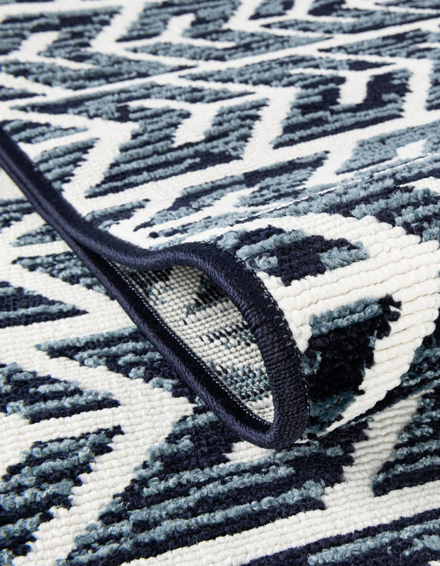 Navy Blue 8' x 10' Sabrina Soto Outdoor Rectangle Area Rug Weather Resistant for Patio, Deck, Terrace, Balcony, Porch Durable Carpet for Exterior Home Design for Sale at Rug Engine